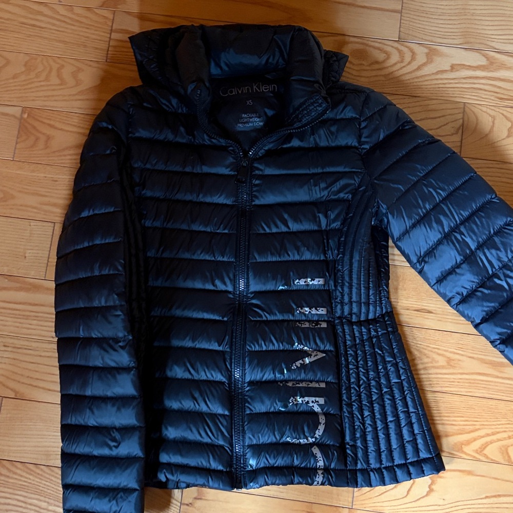 Calvin Klein Packable Lightweight Down Jacket Coat XS Black (worn only once)